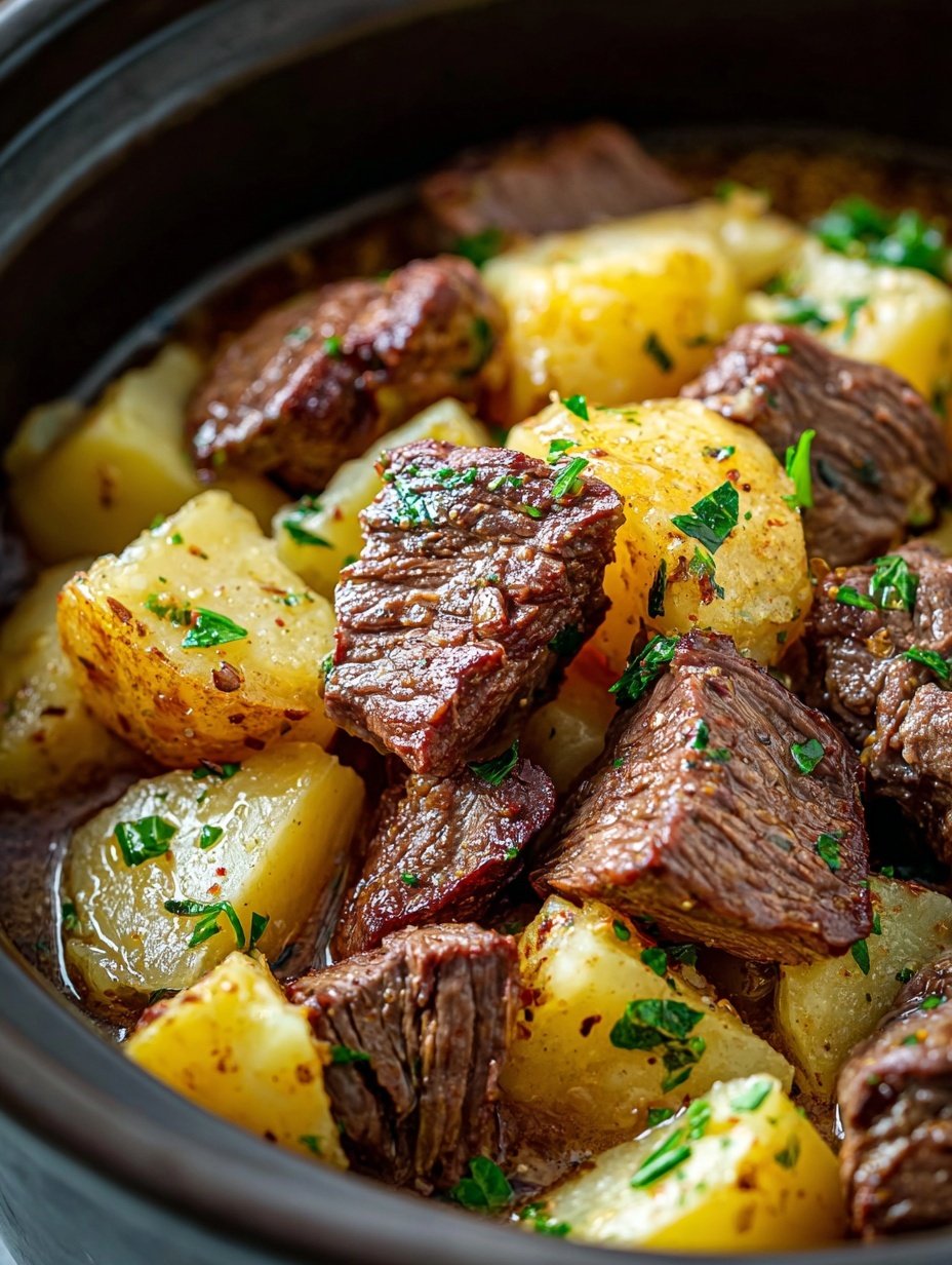 Slow Cooker Steak and Potatoes Recipe - Recipe Image