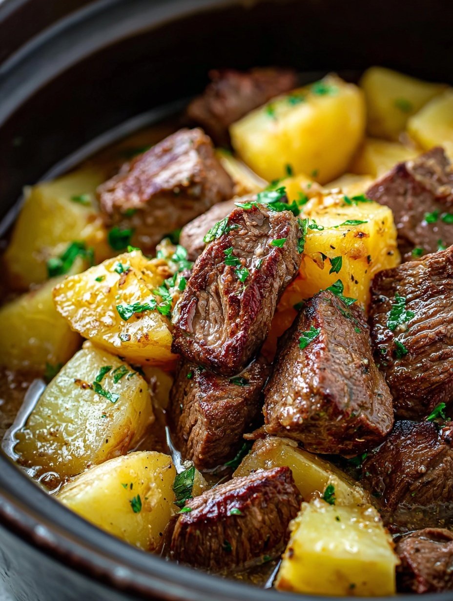 Slow Cooker Steak and Potatoes Recipe - Recipe Image